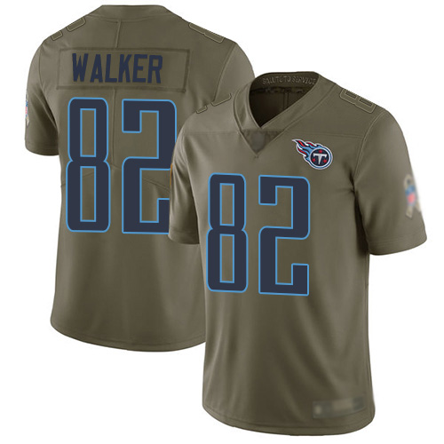 Tennessee Titans Limited Olive Men Delanie Walker Jersey NFL Football #82 2017 Salute to Service